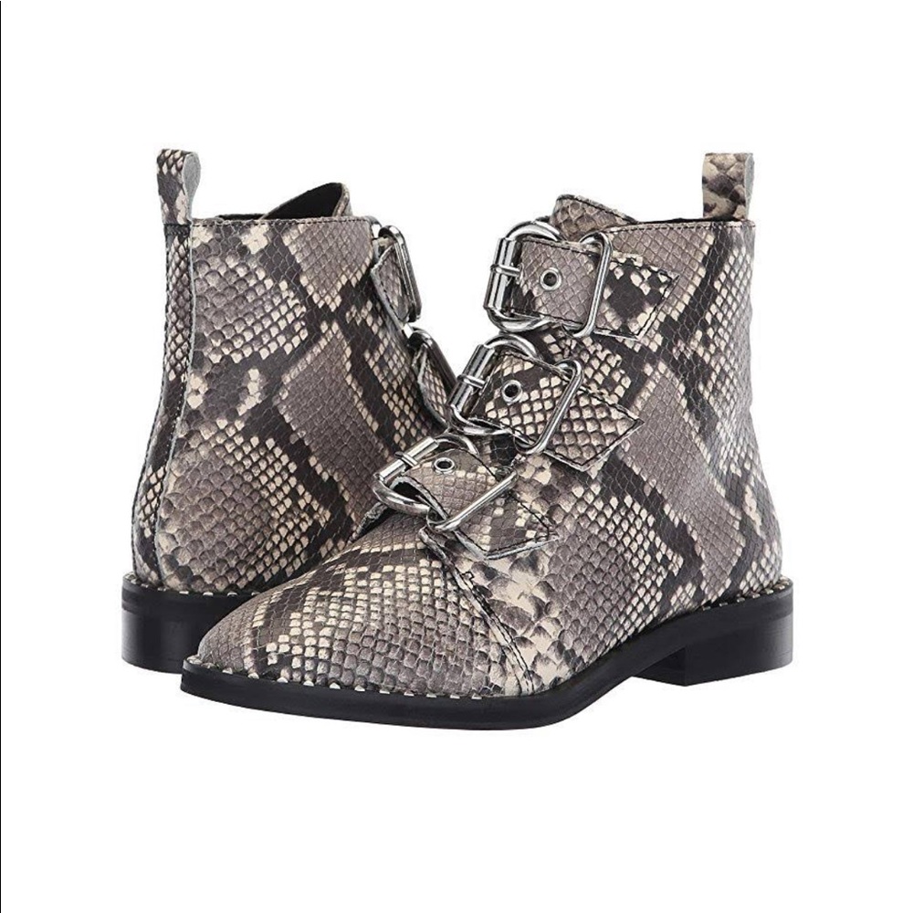 Steve Madden snake skin moto booties